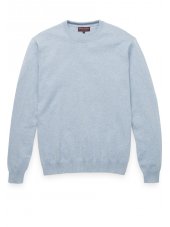 Pull ras du cou en cachemire coton bleu clair Sherbourne