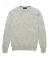 Pull ras du cou en cachemire coton gris Sherbourne